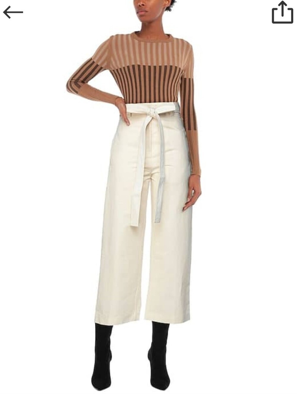 Moncler 1952 Cream tie waist Pants NWT Italian 40 (Fits US 6-8)
